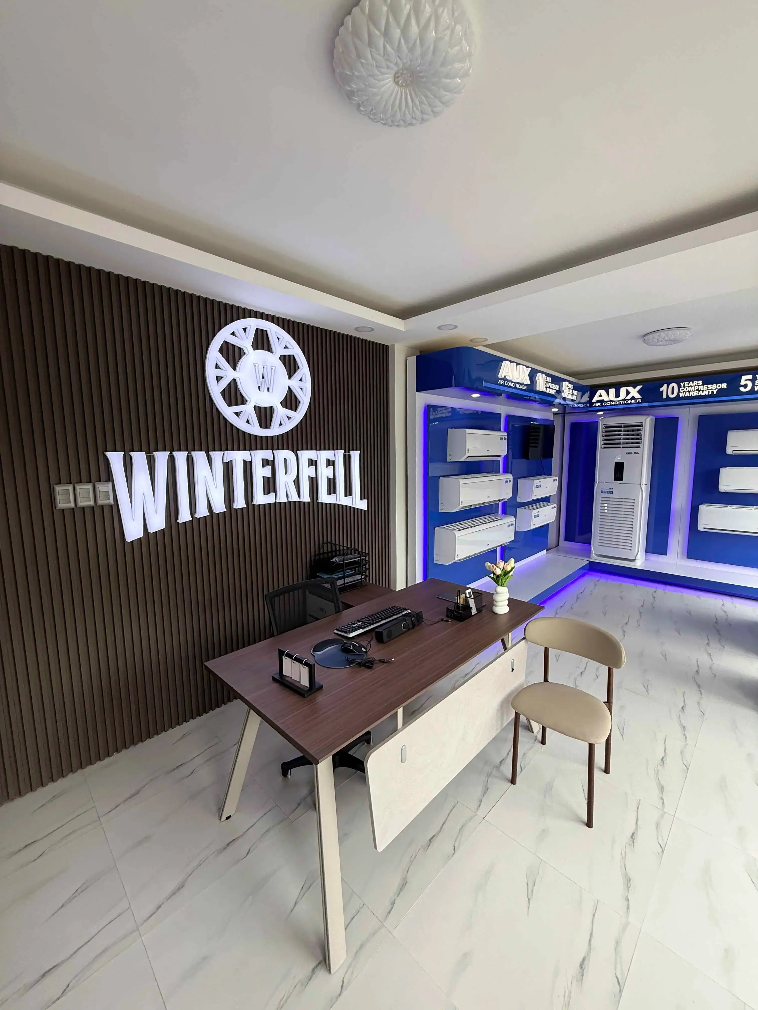 Aircon units on display at the Winterfell showroom